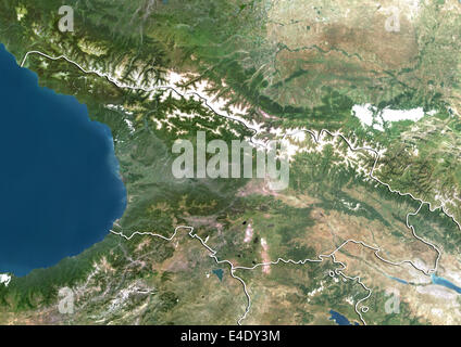 Georgia True Colour Satellite Image With Border E4dy3m 