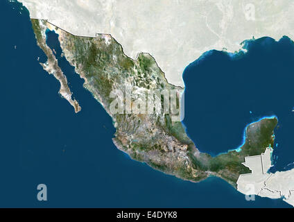 Mexico City, Mexico, True Colour Satellite Image. Mexico City Stock ...