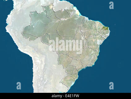 Brazil and the State of Rio Grande do Norte, True Colour Satellite Image Stock Photo