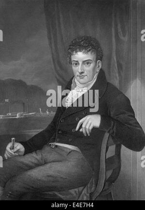 portrait of Robert Fulton, 1765 - 1815, an engineer who built steamboats and the submarine Nautilus, Stock Photo