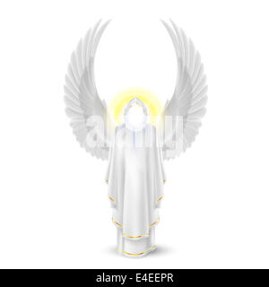 Gods guardian angel in white. Archangels image. Religious concept Stock Photo