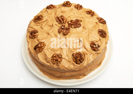 Homemade coffee & walnut cake Stock Photo