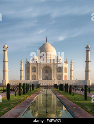 Famous Taj Mahal in early morning light. Stock Photo
