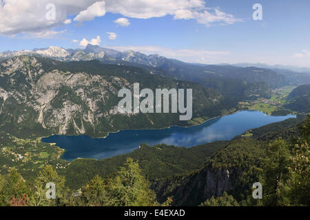 Lake Bohinj from Vogel cable car top station, Slovenia. Stock Photo