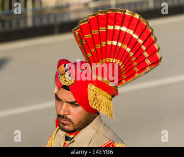 ATTARI, INDIA, 30 NOVEMBER 2013 - Daily border closing ceremony at Attari-Wagah, indo-pakistani border. Stock Photo