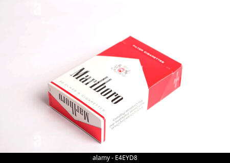 Packet of Marlboro Cigarettes Stock Photo