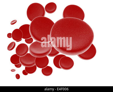 Red blood cells isolated on white Stock Photo