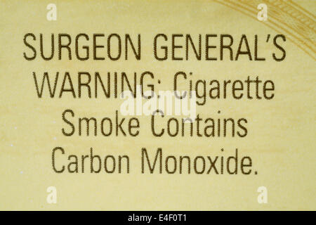 Surgeon general warning cigarettes hi-res stock photography and images