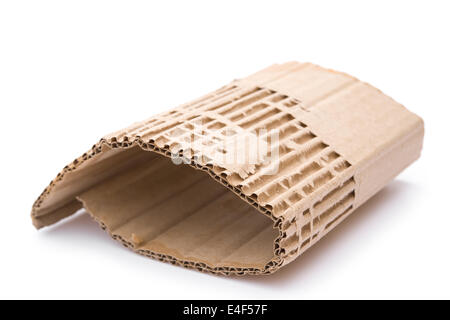 piece of cardboard corrugated on white background Stock Photo