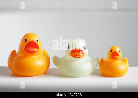 Three rubber ducks Stock Photo