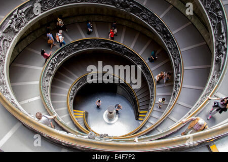 The spiral staircase in the Vatican Museum Stock Photo