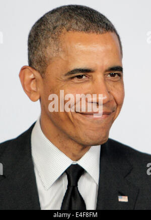 US President, barack obama at G7 SUMMIT IN BRUSSELS BELGIUM 2014 Stock Photo
