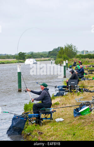 Course fishing fisherman on River Bure Norfolk Broads Stock Photo: 71636359 - Alamy