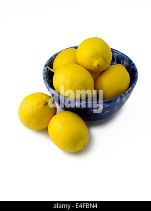 lemons in bowl Stock Photo