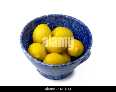 lemons in bowl Stock Photo