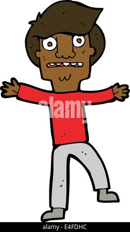 cartoon boy panicking Stock Vector