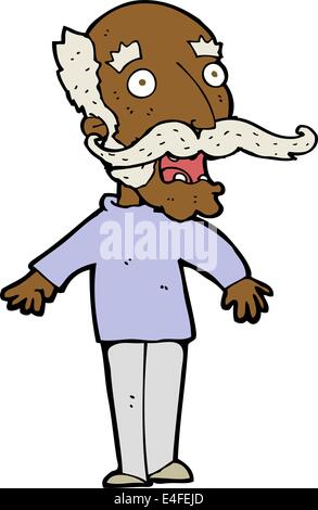 cartoon old man gasping in surprise Stock Vector