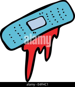 cartoon bloody plaster Stock Vector