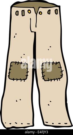 cartoon patched old pants Stock Vector