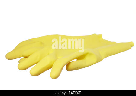 Close-up of Rubber Gloves isolated on white background Stock Photo