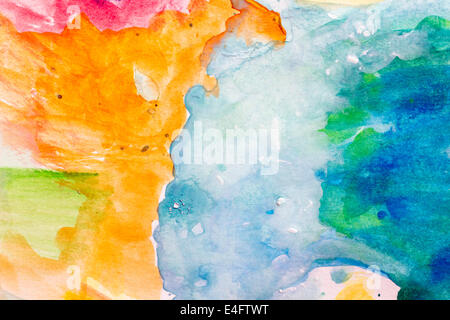 Abstract Hand Drawn Watercolor Background Stock Photo