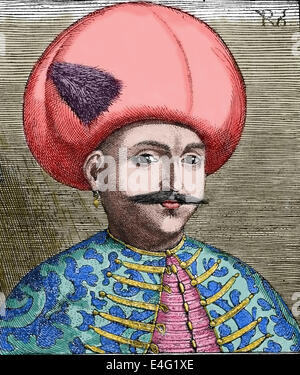 Mehmed III Adli (1566 Ð 1603). Sultan of the Ottoman Empire from 1595 until his death. Engraving by Philip Uffenbach (1570-1639) Stock Photo