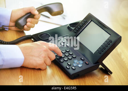 Dialing telephone keypad Stock Photo