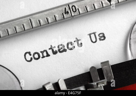 Contact Us written on typewriter Stock Photo