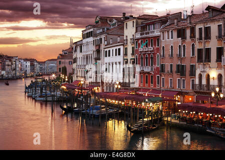 Venice Grand Canal at night Stock Photo