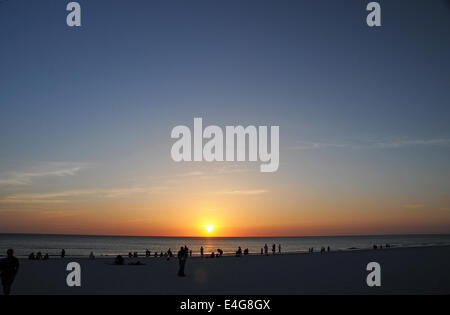 USA Florida Marco Island sunset people beach Stock Photo