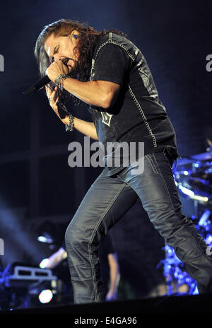 Vizovice, Czech Republic. 10th July, 2014. The singer of the US band Dream Theater, James LaBrie, performs at the music festival Masters of Rock on July 10, 2014 in Vizovice, Czech Republic.  Credit:  CTK/Alamy Live News Stock Photo