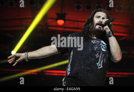 Vizovice, Czech Republic. 10th July, 2014. The singer of the US band Dream Theater, James LaBrie, performs at the music festival Masters of Rock on July 10, 2014 in Vizovice, Czech Republic.  Credit:  CTK/Alamy Live News Stock Photo