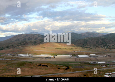 Utah, USA. 10th July, 2014. Aerial photograph of the NSA's Utah Data Center, taken by an employee of the Electronic Frontier Foundation during an airship flight. Stock Photo