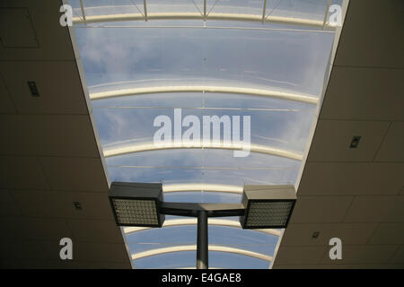 Canopy of the remodelled Salzburg Hauptbahnhof or Central Railway Station, Austria. Stock Photo