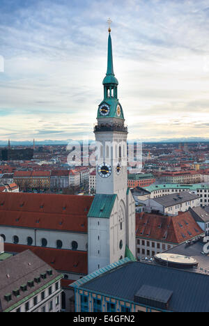 Tower of St. Peter's Church, Munich, Bavaria, Germany. Stock Photo