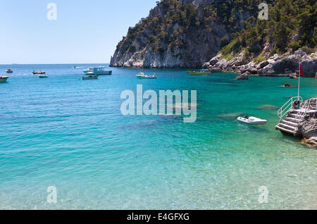 View of Marina Piccola, Island of Capri, Campania, Italy. Stock Photo