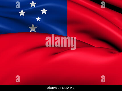 Independent State of Samoa Flag. Close Up. Stock Photo