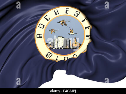 Flag of Rochester, USA. Close Up. Stock Photo