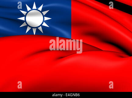 Flag of Taiwan. Close Up. Stock Photo