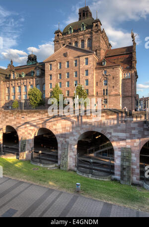 The Opera House and State Theatre of Nuremberg, with the Opernhaus U-bahn stop and moat beneath. Stock Photo