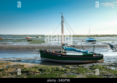 The Endeavour, a cockle boat that took part in the evacuation of Dunkirk now moored at Leigh on Sea in Essex. Stock Photo