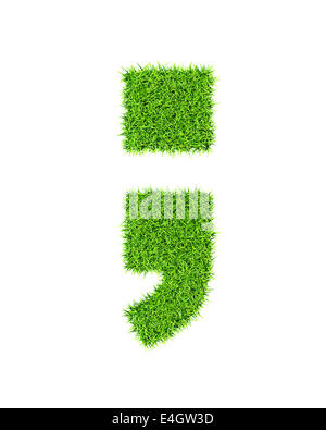 Grass alphabet semicolon period comma - ecology eco friendly concept character type Stock Photo