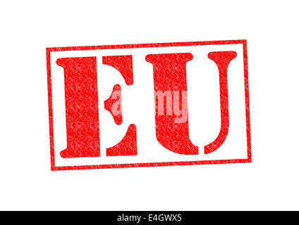 EU Rubber Stamp over a white background. Stock Photo