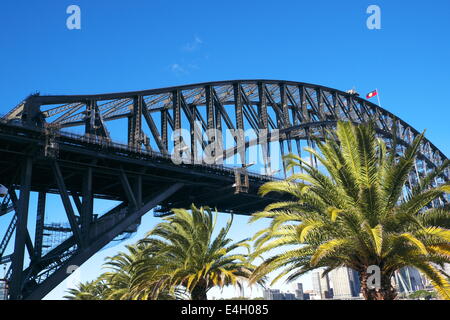 Sydney Harbor bridge viewed from Milsons point on northside , Sydney,Australia Stock Photo