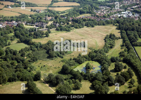 aerial view of the field near Battle north of Hastings where the Battle of Hastings reputedly took place in 1066 Stock Photo