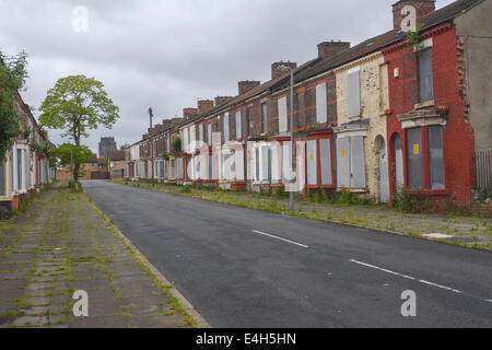 An area of Toxteth in Liverpool 8 known as The Welsh Streets due to the streets being named after towns in Wales. Stock Photo