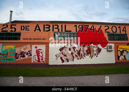 Revolutionary Murals in Lisbon Stock Photo