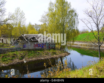 Old military base of Soviet army in Latvia Stock Photo