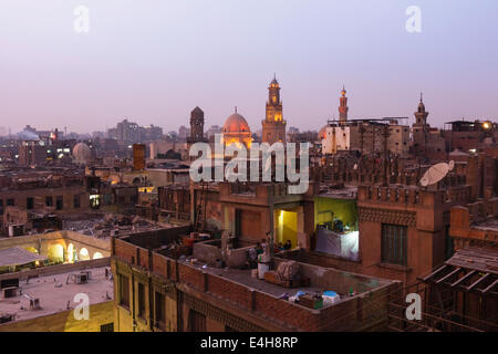 Islamic Cairo overview at dusk, Egypt Stock Photo