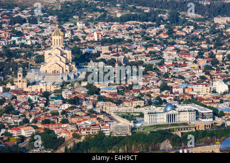 Aerial view the new presidential palace complex in the center of Grozny ...